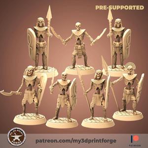 Egypt skeleton army 32 mm pre-supported