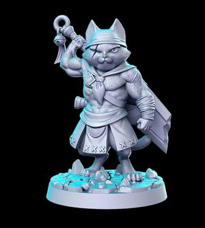 Morley (wandering cat-warrior) - 32mm - DnD