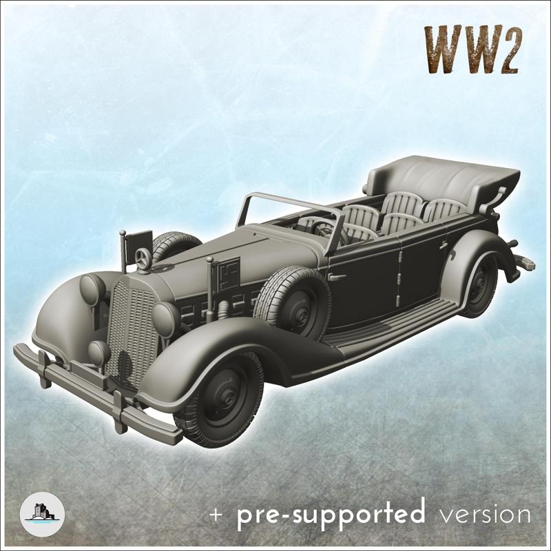 Mercedes-Benz 770 '' Großer Mercedes '' - WW2 German Flames of War Bolt Action Command Blitzgrieg