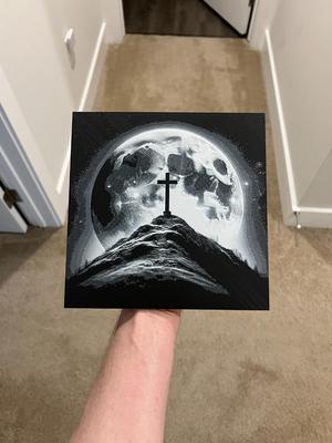 Cross and the Moon Art Hueforge