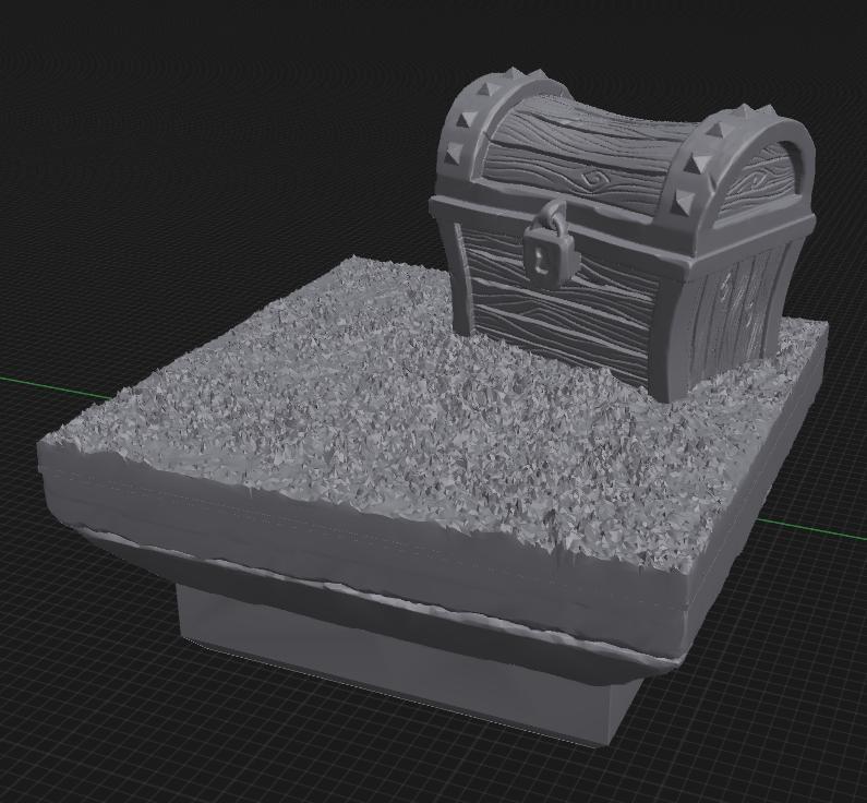 Treasure Chest - Dirt Grass Terrain - DungeonBlocks