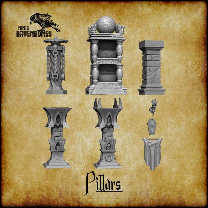 Pillars and Accessories  bundle Pre-supported