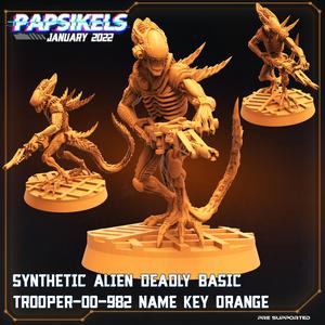SYNTHETIC ALIEN DEADLY BASIC TROOPER-00-982 NAME KEY ORANGE
