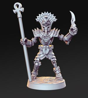 Mummy with dagger and staff of life - Egyptian god - 32mm - DnD