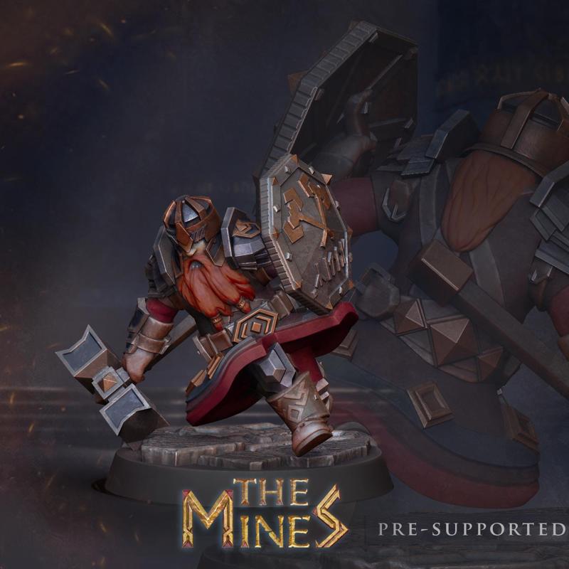 Dwarf with hammer tabletop miniature