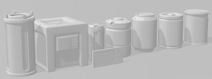 28mm Sci Fi Scatter Barrel Crate Terrain Pack