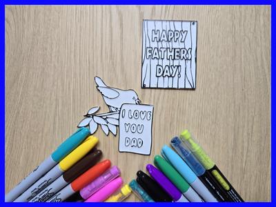 Happy Father's Day Gift Love You Dad DIY Coloring