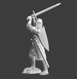 Medieval knight fighting with great sword