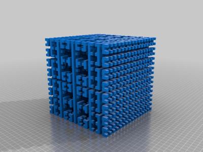 self intersecting hilbert-curve cube