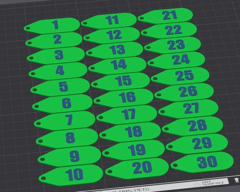 Inventory tags with sequential numbers   