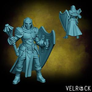 Male Bounty Hunter Cleric with Mace and Shield (PRESUPPORTED)