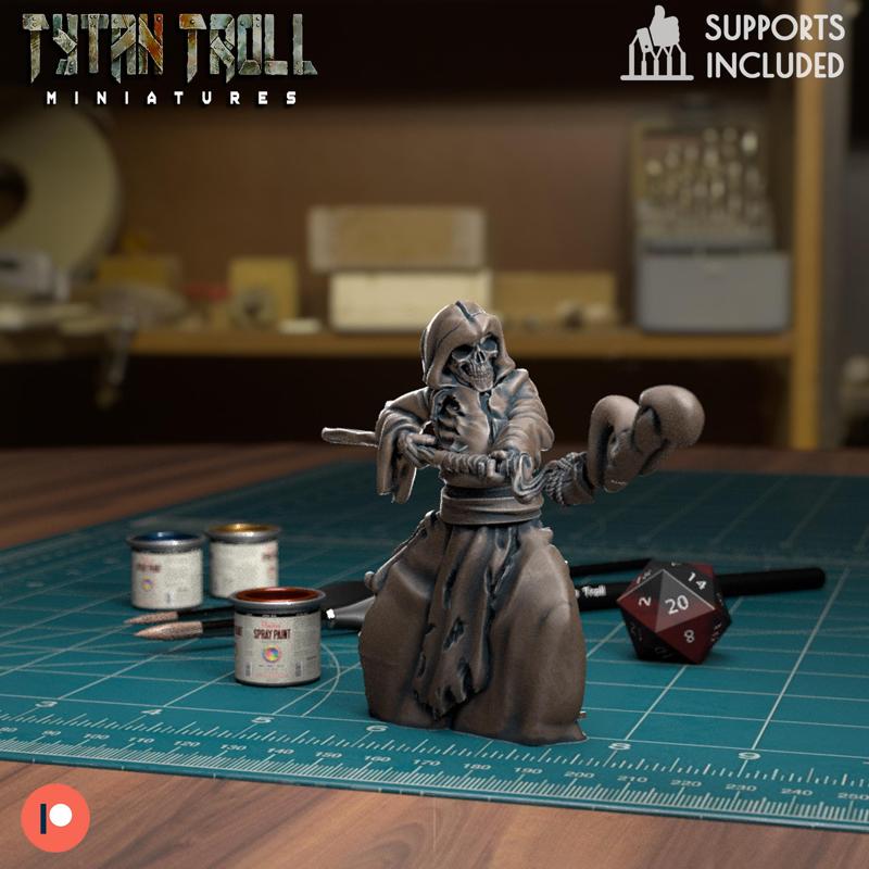 Skeleton Mage with Staff [Pre-Supported]