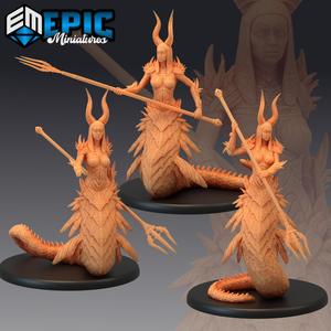 Volcanic Salamander Set / Female Fire Monster / Lava Serpent Collection