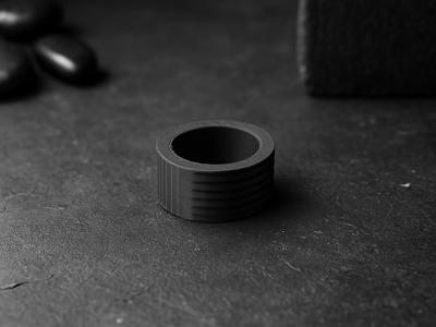 Textured Matte Ring – Black Minimalist Jewelry