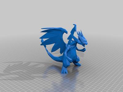 Low Poly Mega Charizard X