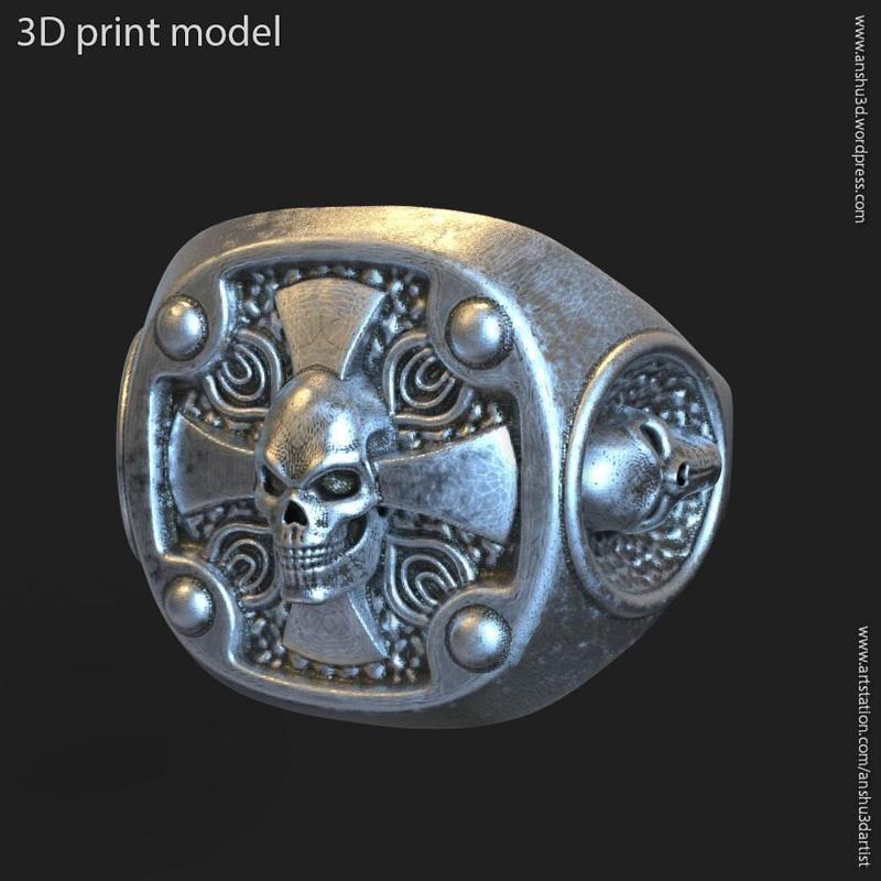 biker skull vol14 ring