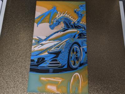 Dragon Hypercar HueForge with frame