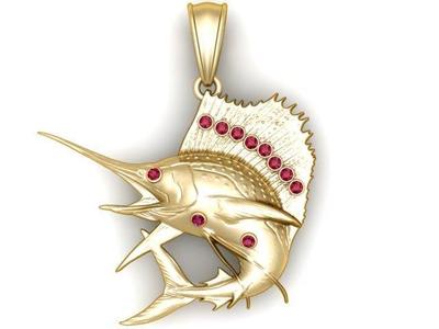 Swordfish Pendant 3D  printable  Model