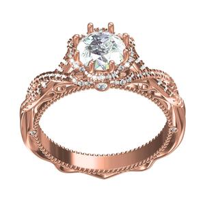 Round Diamond Twisted Uro Shank Engagement Ring