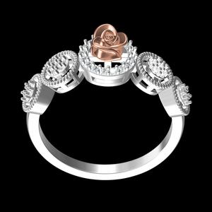 Beautiful Rose Flower Engagement Ring for Women