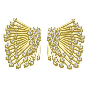 Diamond Leaf Stud Earring