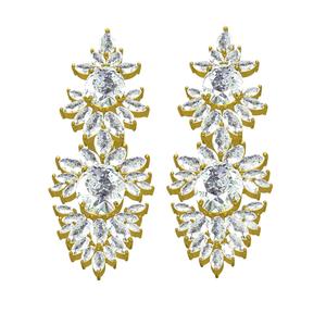 Marquise and Oval Stone Long Dangle Earring