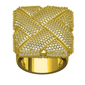 Unisex Cross weave Dome Diamond Ring