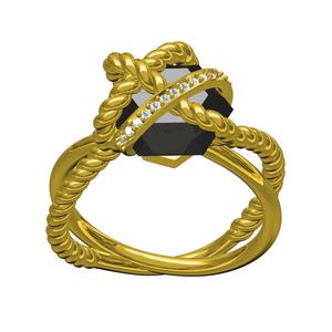 Black Onyx Stone Wrap Ring