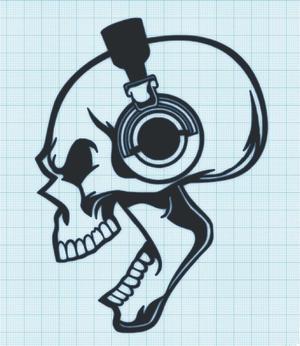HEADPHONE SKULL - WALL ART