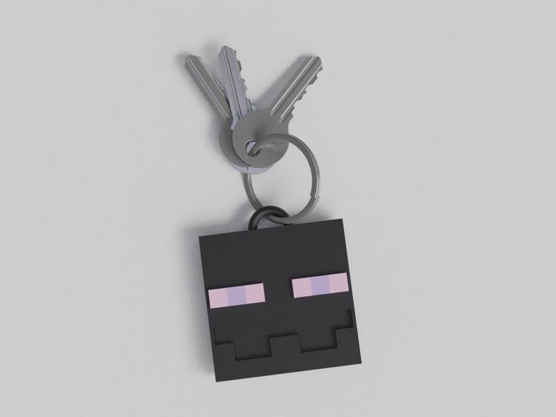 Minecraft Enderman Keychain