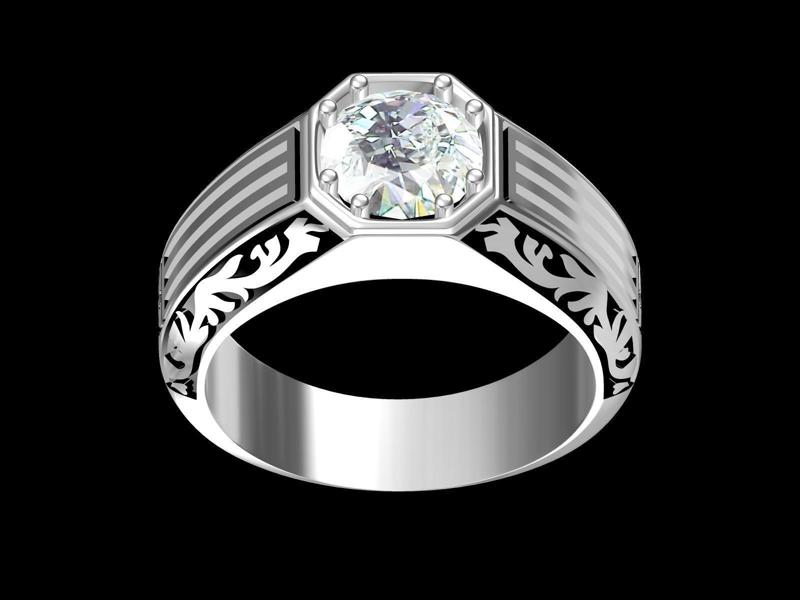 Vintage Diamond Mens Wedding Ring