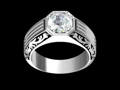 Vintage Diamond Mens Wedding Ring
