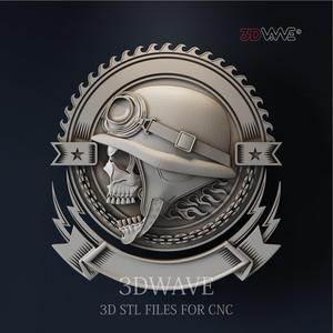 Bikers Skull 3d stl file for CNC