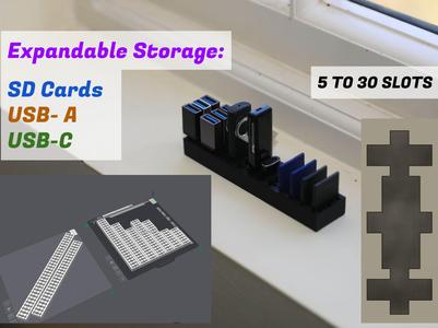 Desk Organization Block – SD Card, USB-C, USB-A