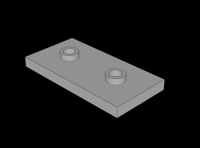 Lego Compatible (65509.dat) Plate  2 x  4 with Groove with  2 Studs
