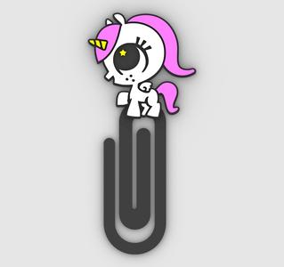 Cute Kawaii Unicorn - Paper clip, bookmark - 3MF pre-painted , STL