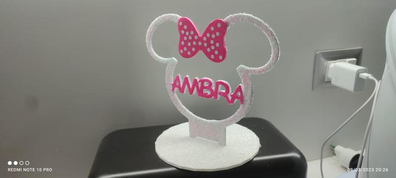 minny centerpiece for birthday parties personalized name