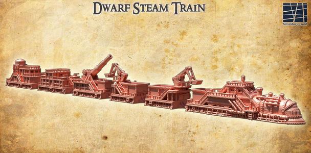Dwarf Steam Train - Tabletop Terrain - 28 MM