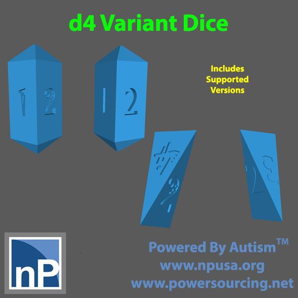 d4 Dice Variants, pack 1