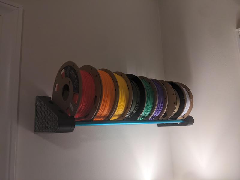 Filament Storage Bracket With Hexagons - 16mm dowel