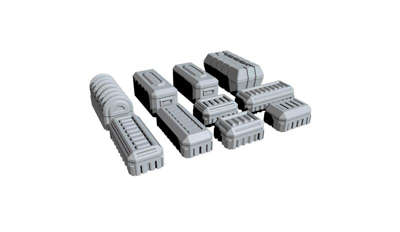 Small Storage Containers 28/32mm Scale