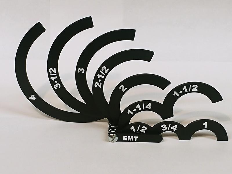 Electrical Metal Tubing (EMT) sizing gauge
