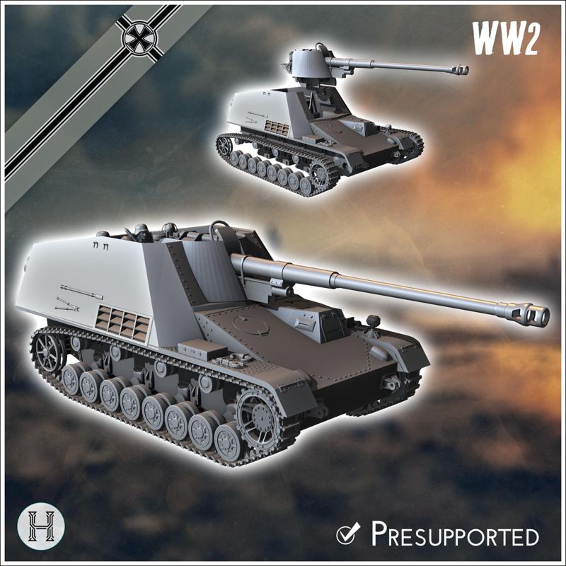 Nashorn / Hornisse panzerjäger armored tank hunter (Sd.Kfz. 164) - Germany Eastern Western Front Normandy Stalingrad Berlin Bulge WWII