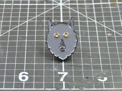 Wolf head enamel pin
