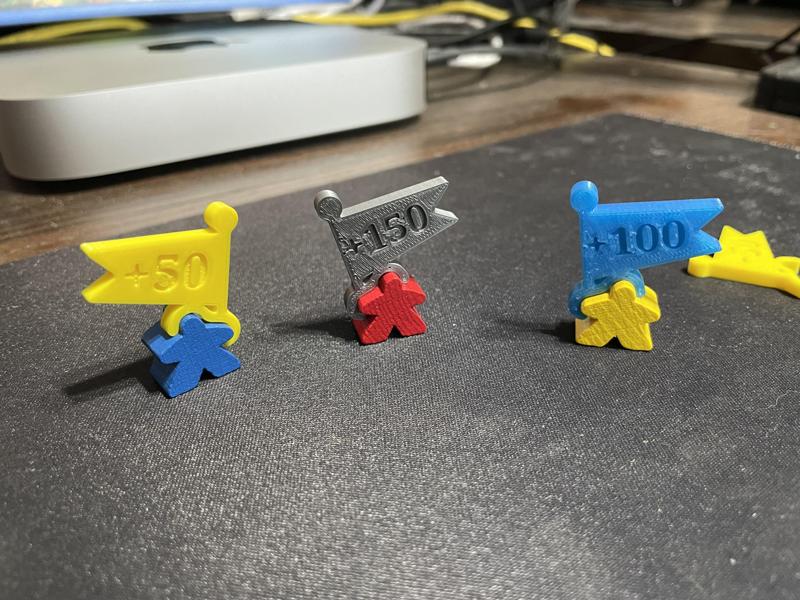 Double Sided Carcassonne Meeple Scoring Flags