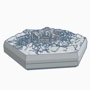 Sci-Fi Destroyed Building 9 Hex Map Scale HMSSFD009
