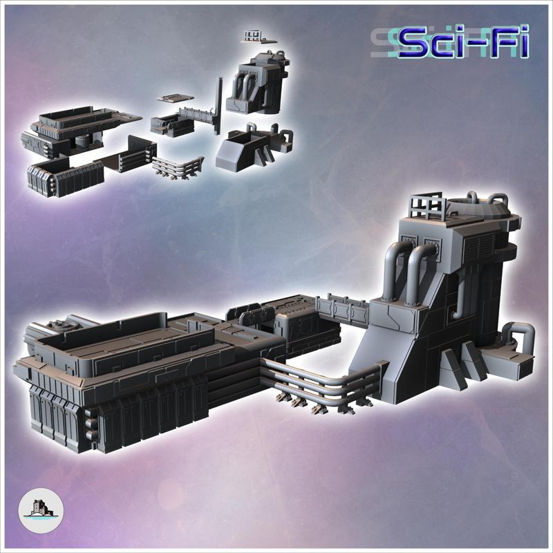 Futuristic Industrial Plant with Storage Silo and Production Base (16) - Future Sci-Fi SF Post apocalyptic Tabletop Scifi Wargaming Planetary exploration RPG Terrain