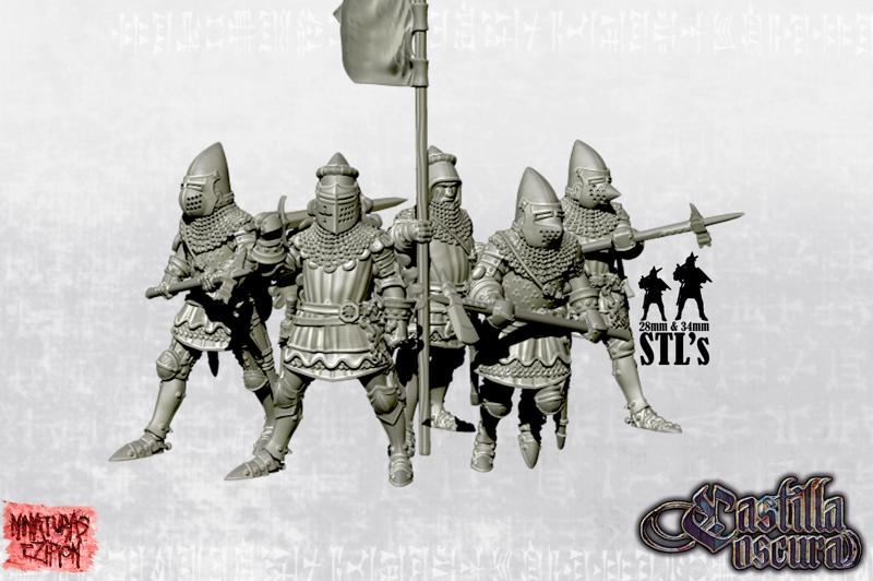 Knights with poleaxe