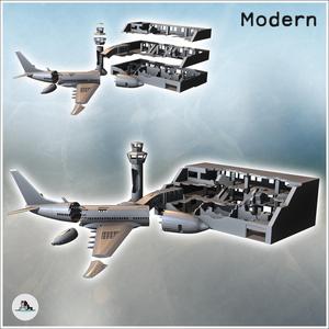 Destroyed modern airport with control tower and plane wreckage (1) - Cold Era Modern Warfare Conflict World War 3 RPG  Post-apo WW3 WWIII