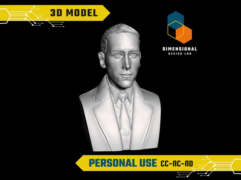 H.P. Lovecraft - High-Quality STL File for 3D Printing (PERSONAL USE)